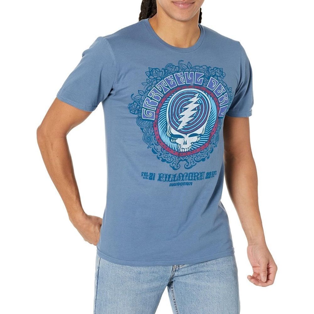 Liquid Blue Unisex-Adult Grateful Dead Fillmore Blue Ss Tee NEW